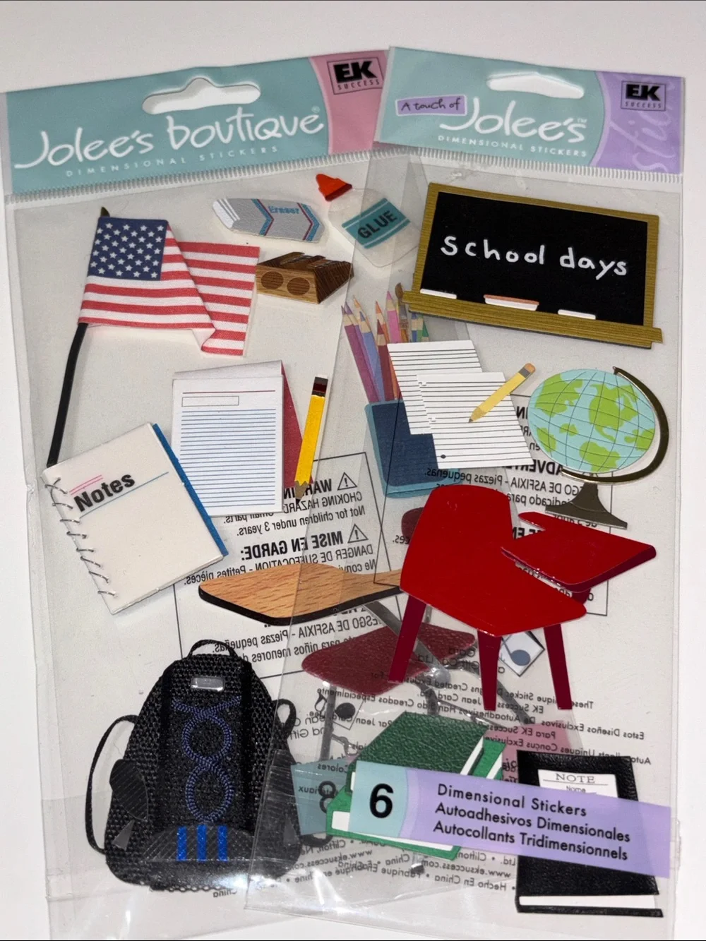 Jolee's Boutique School Days Dimensional Stickers - Colorful Classroom Icons